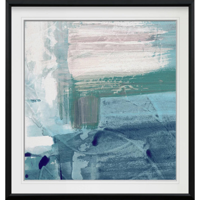 " Miss The Sea IV ", 27" H x 27" W x 1.5" D, Black Framed