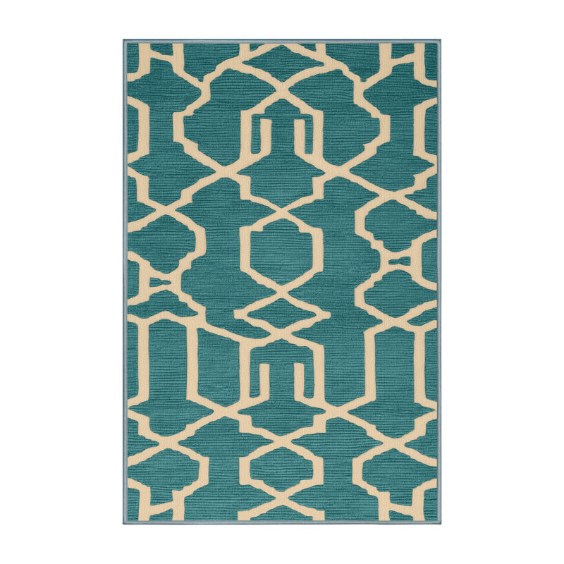 Tapis bleu en treillis lavable à la machine, Tapis de couloir 2 pi x 5 pi