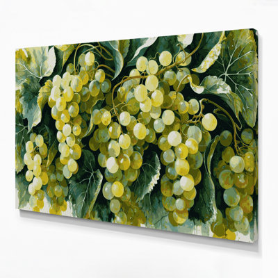 Art mural sur toile vert avec pépins de fruits