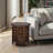 Jolene 18 Inch Mango Wood Folding Accent Table, Hand Carved, Walnut Brown-82284462