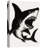 Black and White Shark Art - Pictures Framed Canvas Print Wall Art-1906896604-1906893094