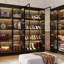 Armoire Maudena avec porte en verre et lumière DEL-533869817
