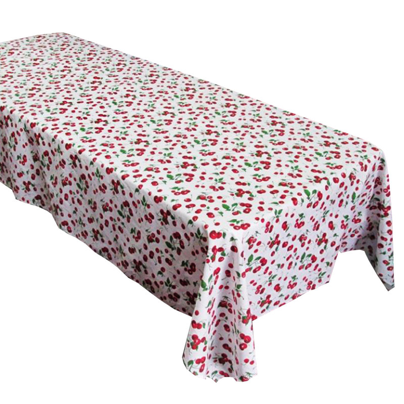 Cherries Allover Print Tablecloths, 36" Square, White
