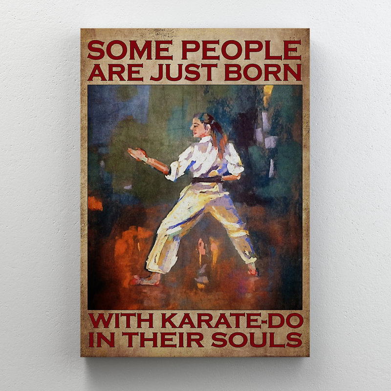 Some People Are Just Born With Karate-Do In Souls Gallery Wrapped Canvas - Sports Illustration Decor, Brown And White Corridor Decor