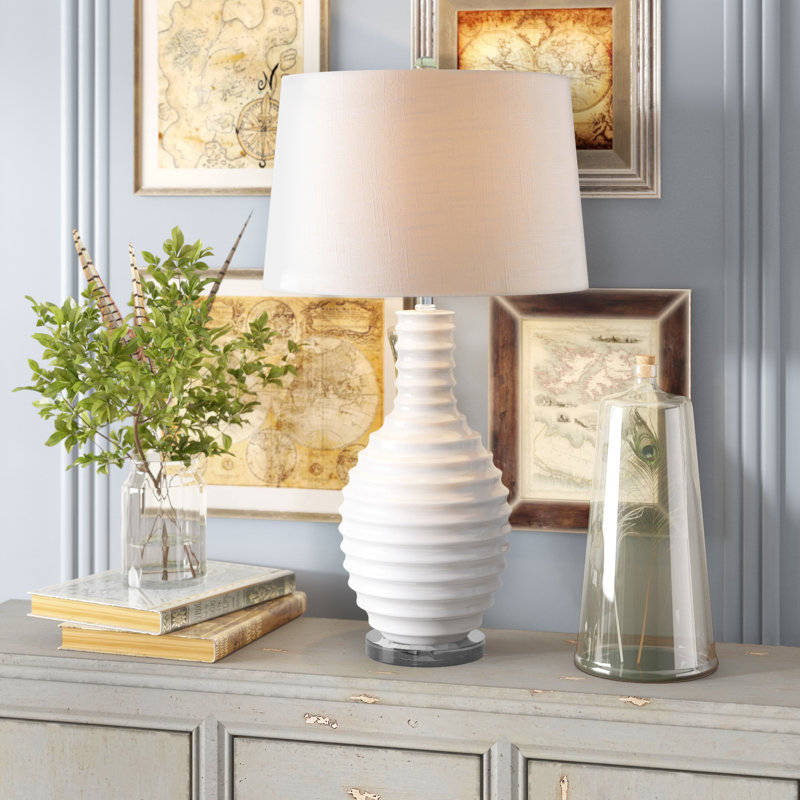Stegman Ceramic Table Lamp, White