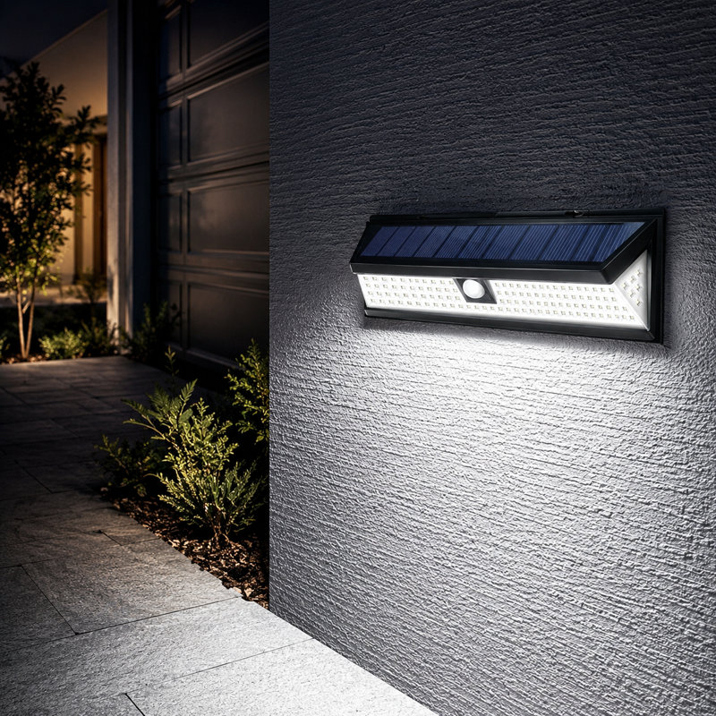 Applique murale d'extérieur à énergie solaire 12 "avec capteur de mouvement 6000K
