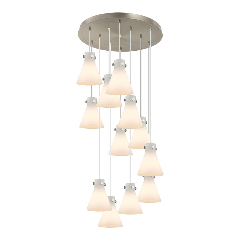 Amrith 12 - Light Pendant, White, Brushed Satin Nickel