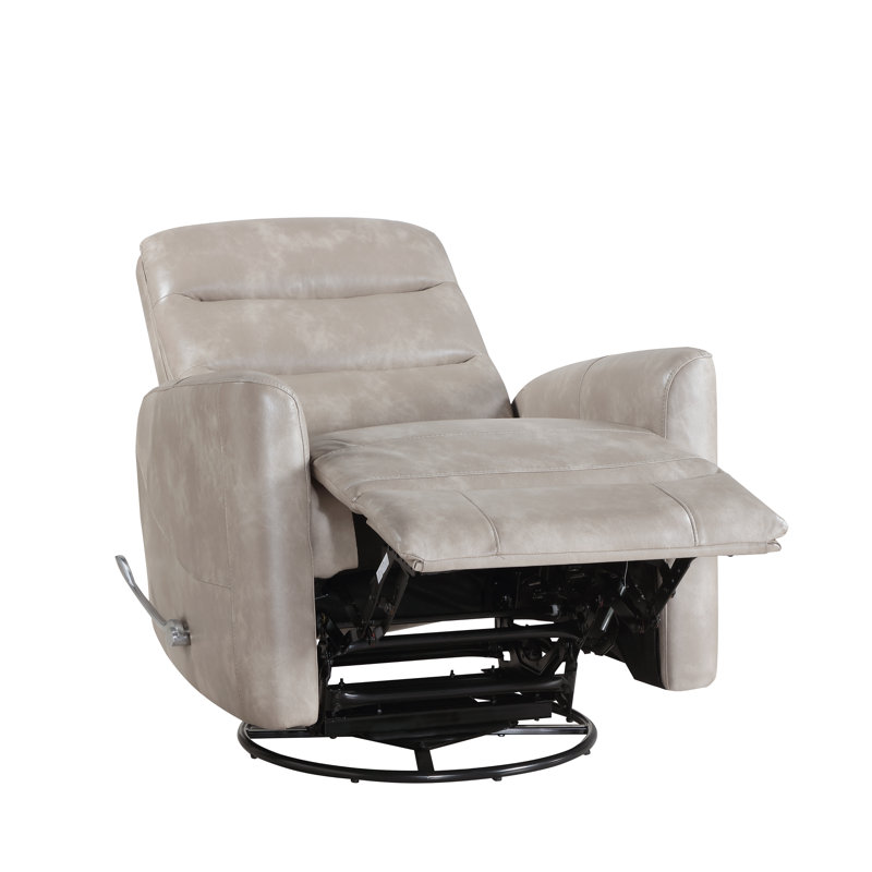 Fauteuil inclinable et pivotant en similicuir Sacson, Gris