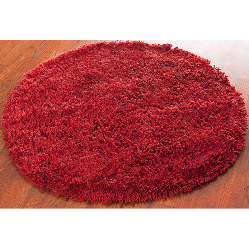 Tapis rouille touffeté à la main Assar, Rond 4 pi