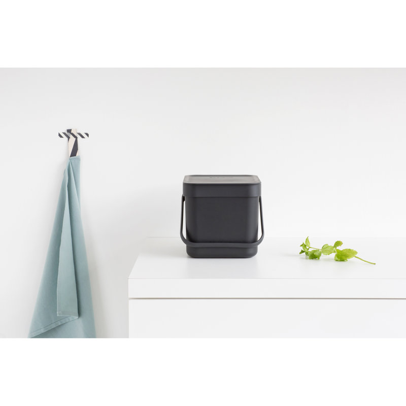 Brabantia Sort & Go 40 Litre Rubbish Bin, 6 L, Soft Beige