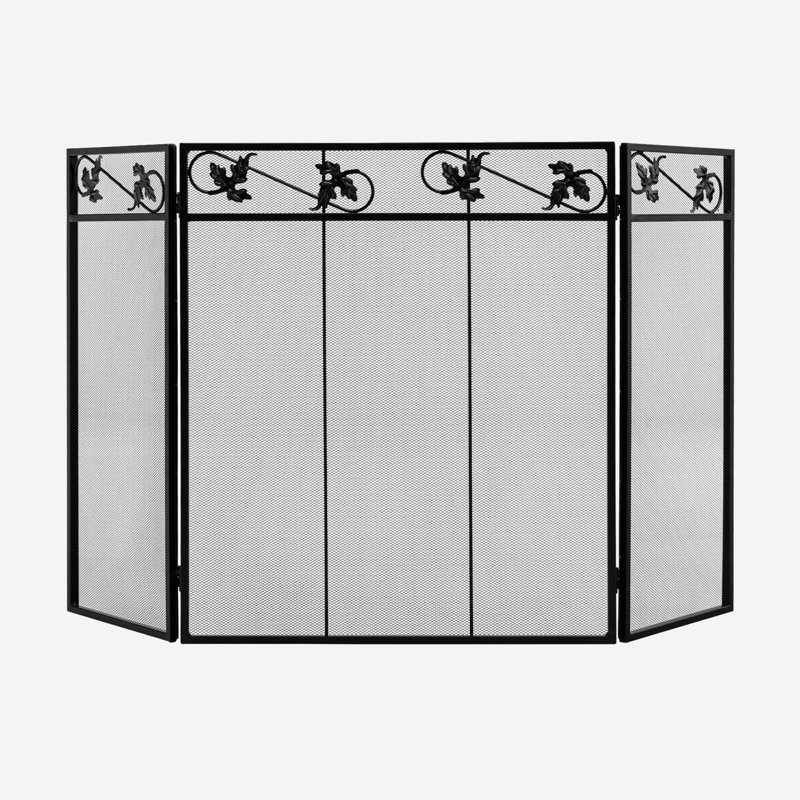 Alvertis 3 Panel Iron Fireplace Screen