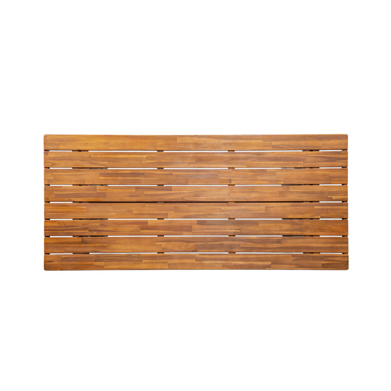 Ensemble 2 pièces de table de salle à manger et de banc en bois d'acacia, gris, teck