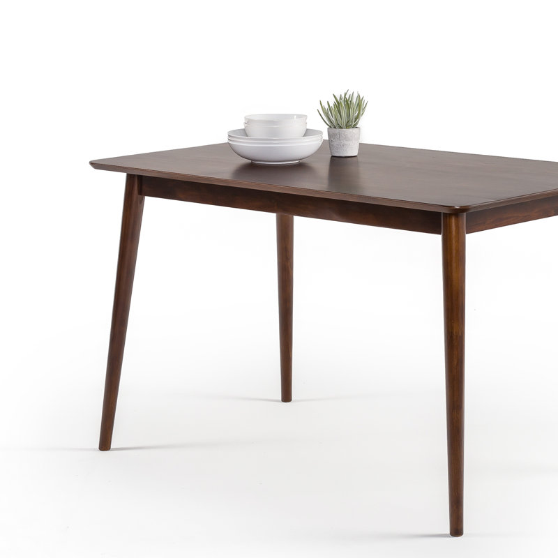 Espresso Solid Wood Mid-century Modern Dining Table, 47"