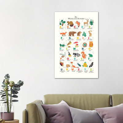Woodland Alphabet - Wrapped Canvas Print