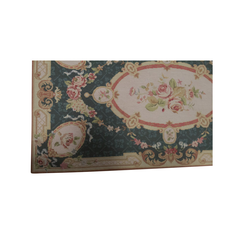Hand-Knotted High-Quality Black and Pink Runner