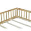 Lit double pleine grandeur avec clôture et porte, garde-corps de sécurité, bois d'hévéa-1264706175