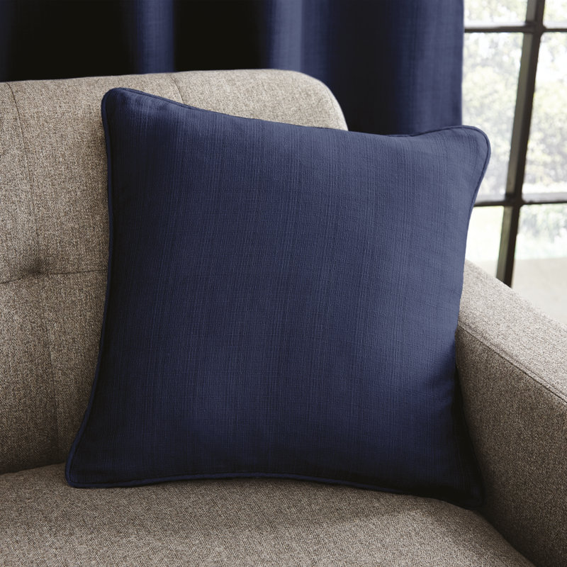Textured Filled Cushion, Navy