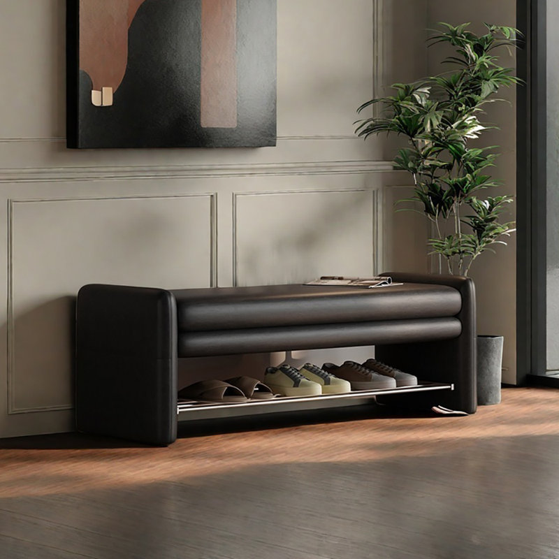 Tabouret à langer avec rangement 47,2 po, Noir, noir, noir, noir