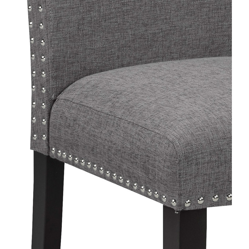 17'' H Linen Upholstered Side Chair, Slate