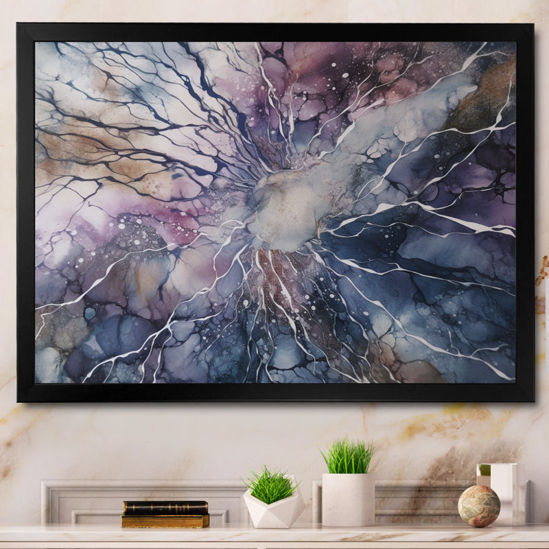 «Mauve et explorer la langue de la peinture II», reproduction, H 12 po x l 20 po x P 1 po, Cadre photo noir