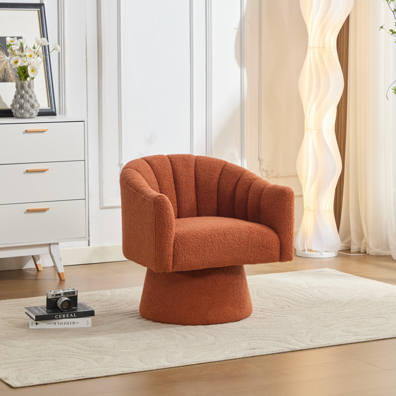 Swivel Barrel Chair, Orange