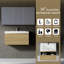 Meuble-lavabo mural de salle de bain flottant 30 po avec lavabo mural et tiroir à fermeture en douceur et cuve à surface solide blanc brillant en chêne naturel assemblé CM-24V16-30NOW