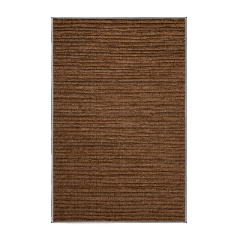 Machine Washable Solid Brown Area Rug, Runner 2' x 4'