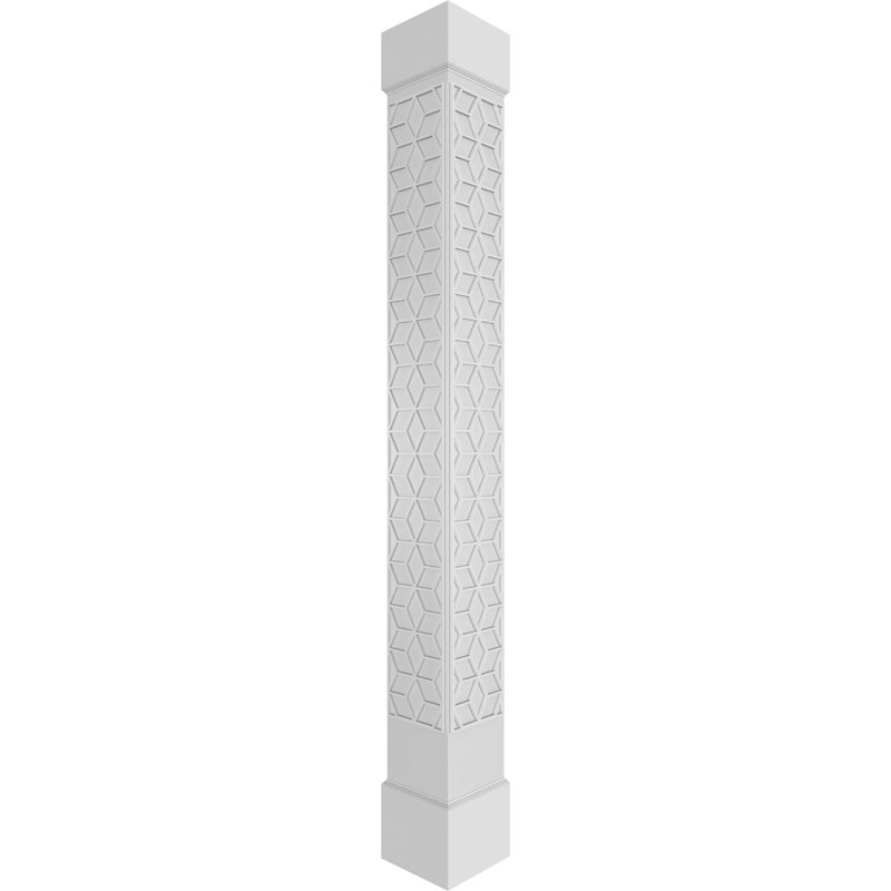 Colonne carrée classique non fuselée Craftsman Pueblo avec base standard et base standard