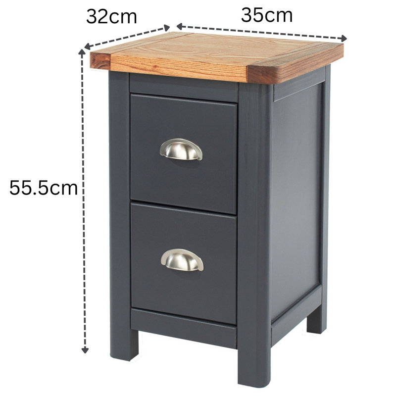 Sartell 2 Drawer Petite Nightstand, Midnight Blue Finish
