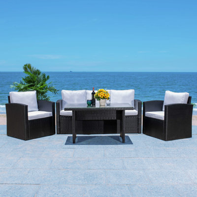 Curstin Rectangular 5 - Person 26.8" Long Dining Set with Cushions by Red Barrel Studio