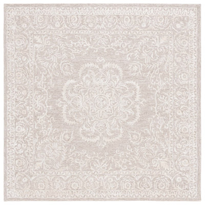 Precious Hand Tufted Wool/Bamboo Silk/Cotton with Cotton Backing Oriental Rug in Beige/Ivory