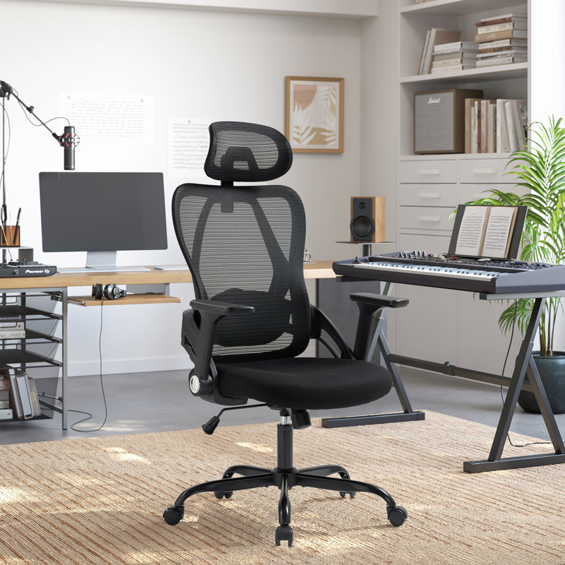 Mesh Ergonomic Office Chair with Adjustable Headrest and Lumbar Support