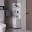 Armoire à linge autoportante Malibu, 2 portes, tablettes ouvertes