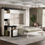 Lit escamotable blanc double avec bureau intégré, étagères et armoires de rangement, meuble de chambre multifonctionnel gain de place-2007917303