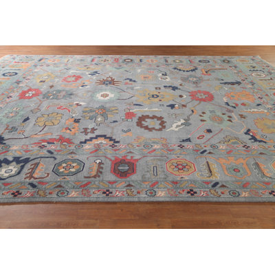 Tapis oriental gris Oushak 12 x 15