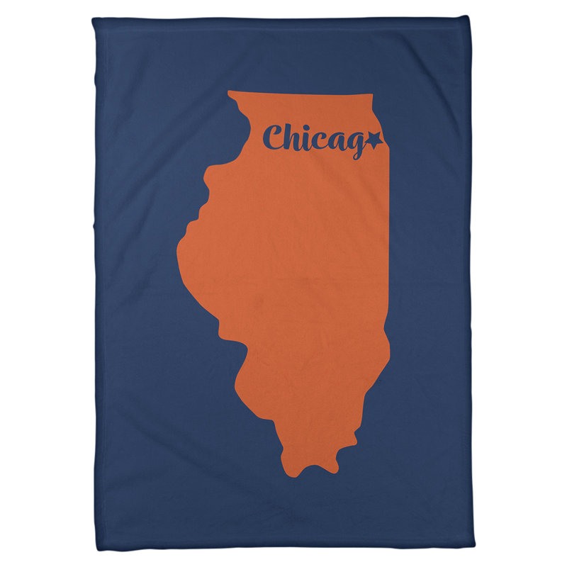 Couverture de polaire en wayne de fort doux, 50 po x 60 po, Orange / Bleu