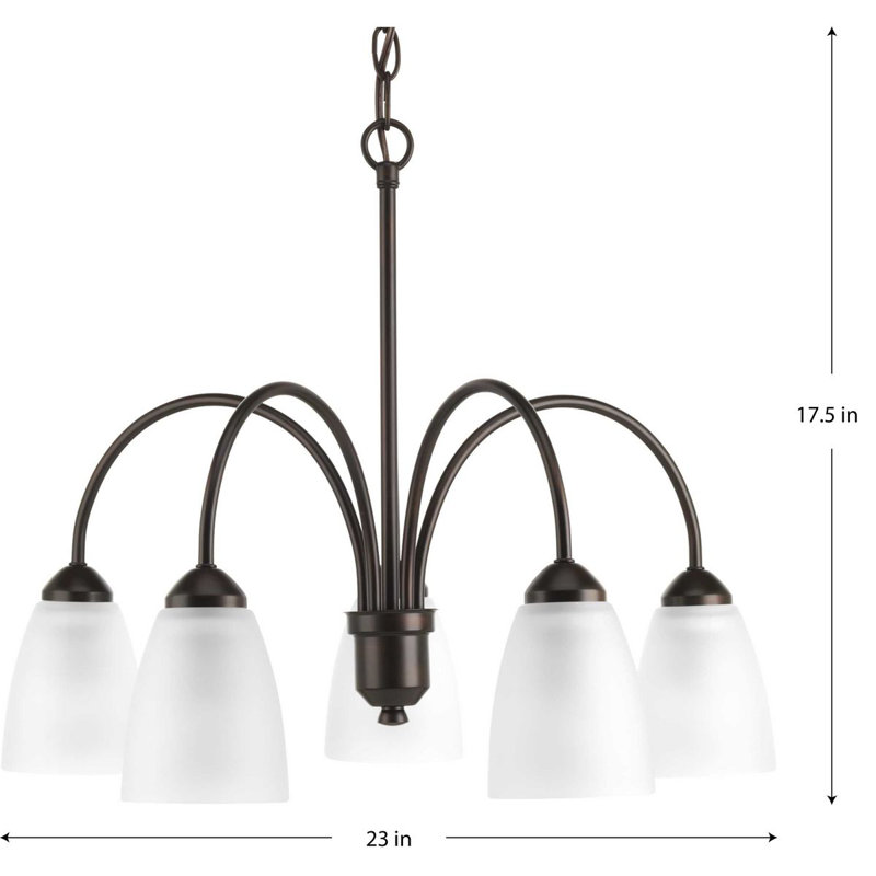 Carilynn 5 - Light Dimmable Classic / Traditional Chandelier, Antique Bronze