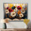 Art floral rouge et bleuet