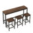 Modern Design Kitchen Dining Table,Pub Table,Long Dining Table Set With 3 Stools,Easy Assembly,Dark Brown