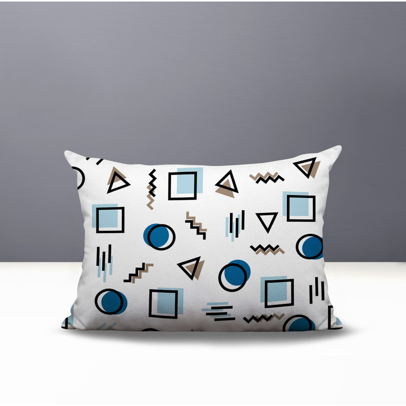 Coussin lombaire réversible intérieur / extérieur Prisma Abstract, Rectangle H 14 po x l 20 po, Turquoise