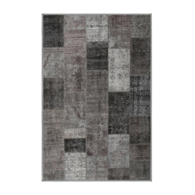Tapis oriental multicolore tissé à la machine Oriental