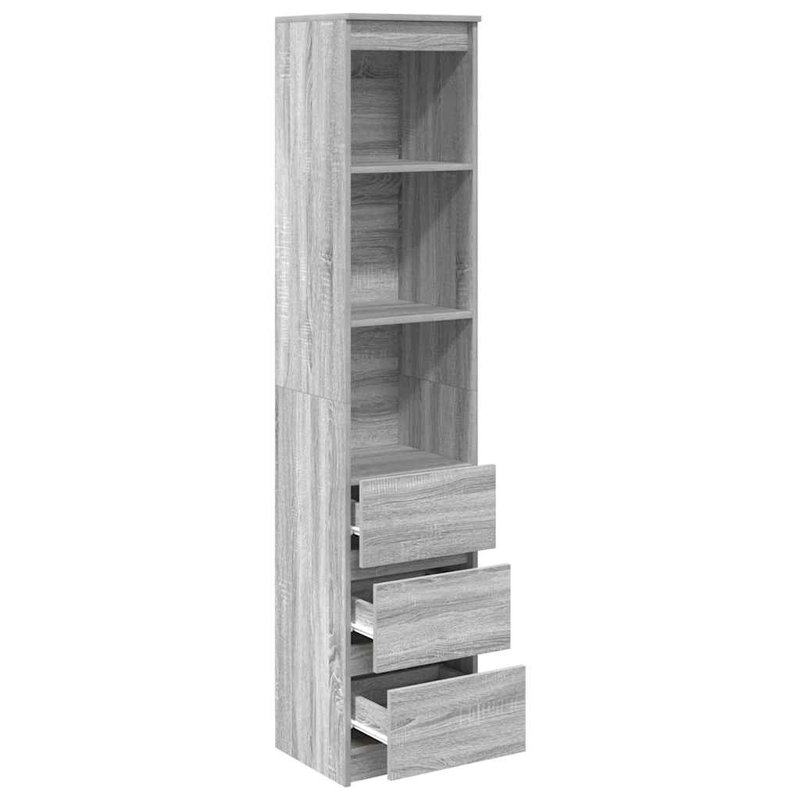 Highboard 37.5X35x180 Cm Engineered Wood, Grey Sonoma