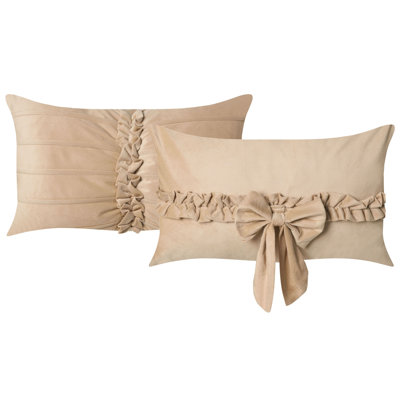 Beige Rectangular Throw Cushion