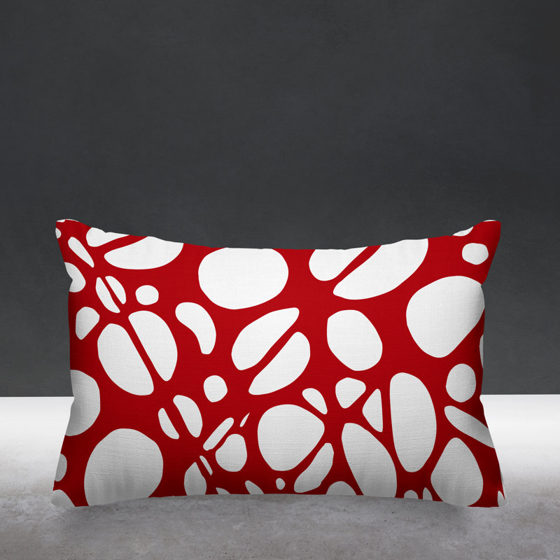 Housse de coussin rectangulaire pour l'extérieur Tribal, Rouge