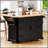 56 Inch Rustic Rolling Kitchen Island with Drop Leaf, Power Outlet, and Ample Storage on Wheels