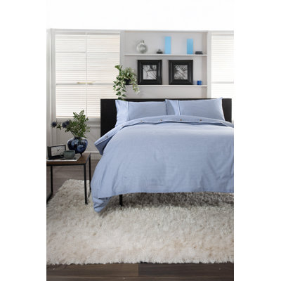 Cotton Gingham Duvet Cover Set with Pillowcases Included