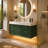  48" Modern Wall Mounted Single Bathroom Vanity with Engineered Stone Top, LED Light, 6 Soft Close Drawers-981408492