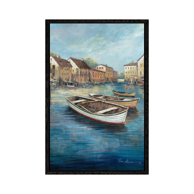 Tranquil Harbor I by Ruane Manning - Gallery-Wrapped Canvas Giclée on Canvas, 66.04 cm H x 45.72 cm W, Black Framed