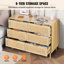 Commode 6 tiroirs en rotin naturel H 29,72 po x l 43,31 po x P 15,75 po
