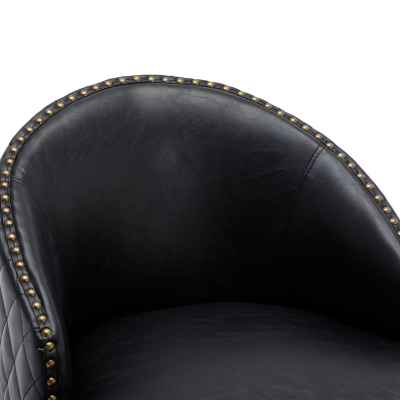 Tabouret de bar pivotant 28,35 po Sterian, Polyuréthane noir